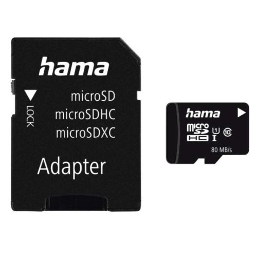 Hama 16GB MicroSDHC Card Class 10 UHS-I 80MB/s + Adapter Hama 16GB MicroSDHC Card Class 10 UHS-I 80MB/s + Adapter